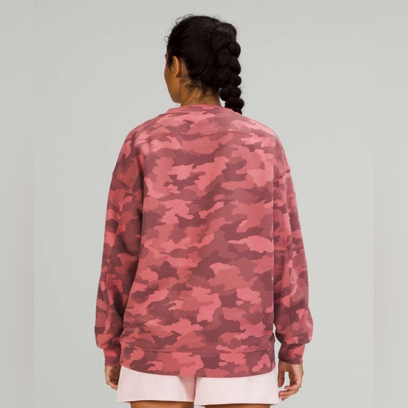 Lululemon Perfectly Oversized Pink Camo Sweater - Picture 1 of 6